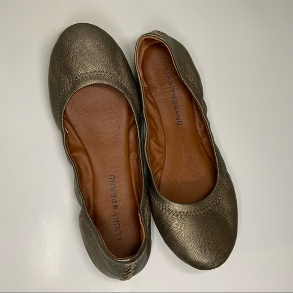 Lucky Brand Gold tone flats- ballet shoes - Picture 1 of 8